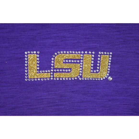 LSU Purple Wrap Open Cardigan Top Bling Blouse Glitter Rhinestones by Tail - Picture 5 of 10